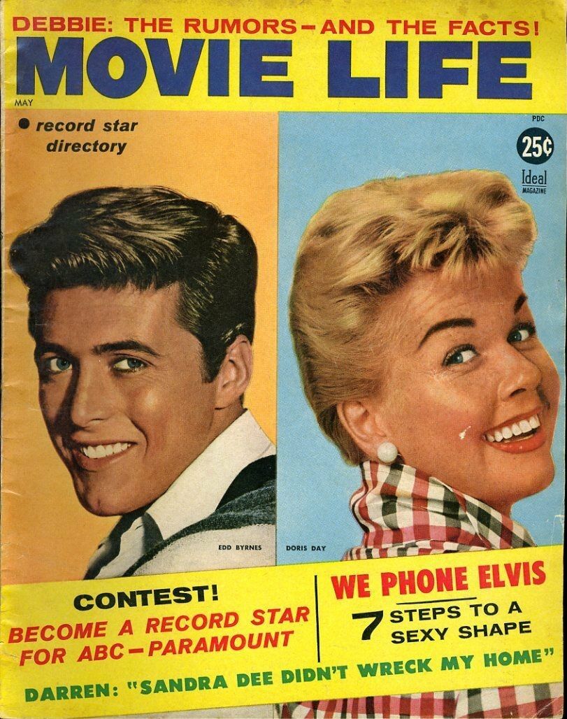 MOVIE LIFE magazine side cover May 1959