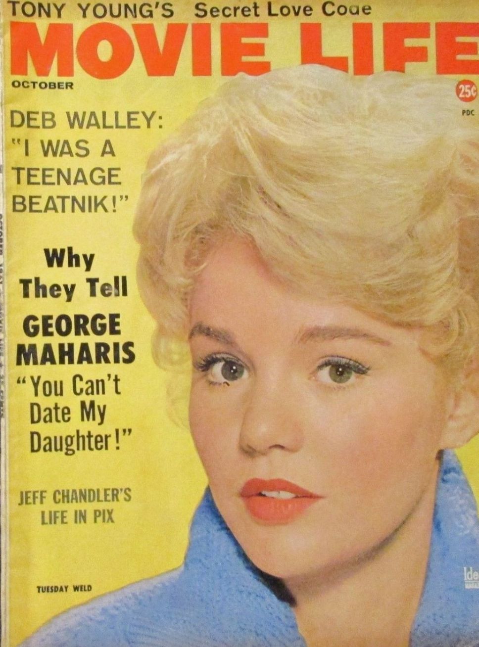 MOVIE LIFE magazine side cover October 1961