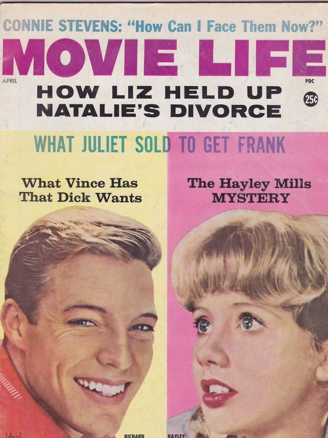 MOVIE LIFE magazine side cover April 1962
