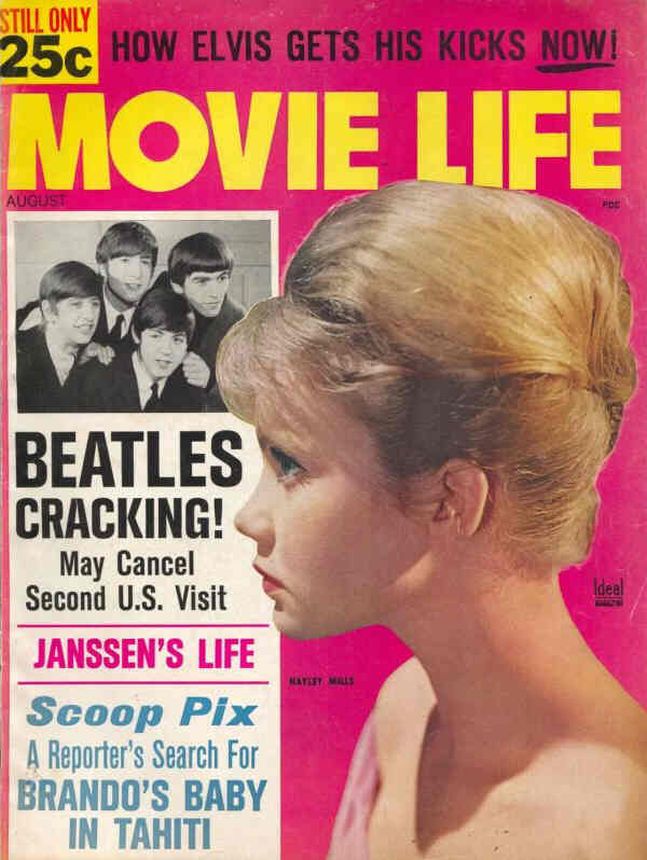 MOVIE LIFE magazine side cover August 1964