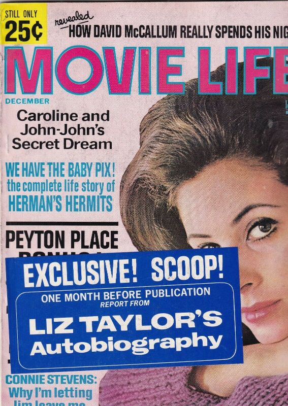 MOVIE LIFE magazine side cover December 1965
