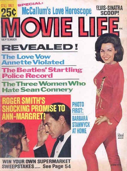 MOVIE LIFE magazine side cover September 1966