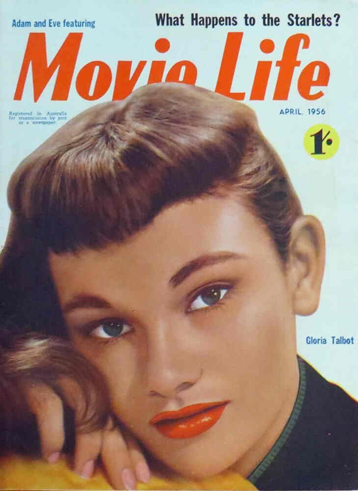 MOVIE LIFE (Au) magazine side cover April 1956