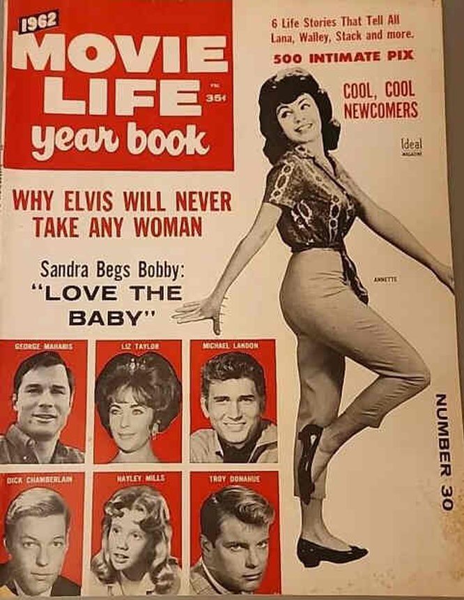 MOVIE LIFE magazine side cover Issue 30  Yearbook  1962