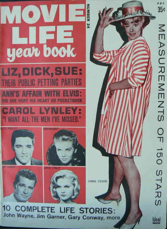 MOVIE LIFE magazine side cover Issue 34  Yearbook  1963