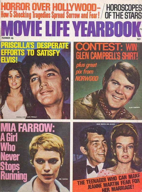 MOVIE LIFE magazine side cover Issue 46  Yearbook  1969