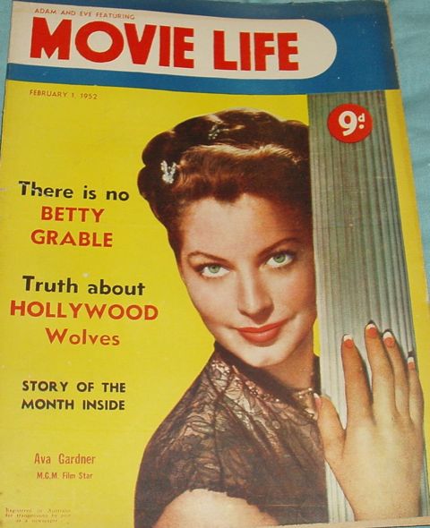 MOVIE LIFE (Au) magazine side cover 1 February 1952