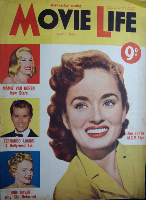 MOVIE LIFE (Au) magazine side cover May 1954