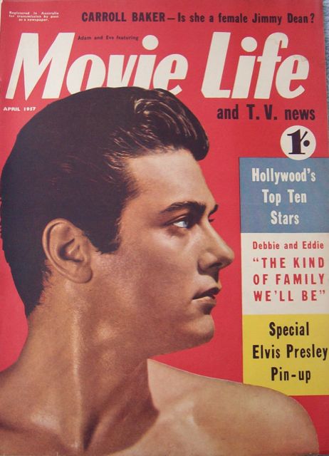 MOVIE LIFE (Au) magazine side cover April 1957