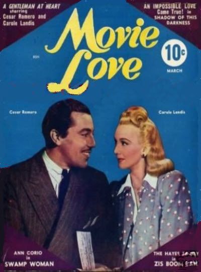 MOVIE LOVE STORIES magazine side cover Issue 5  Vol 1 No  5  March 1942