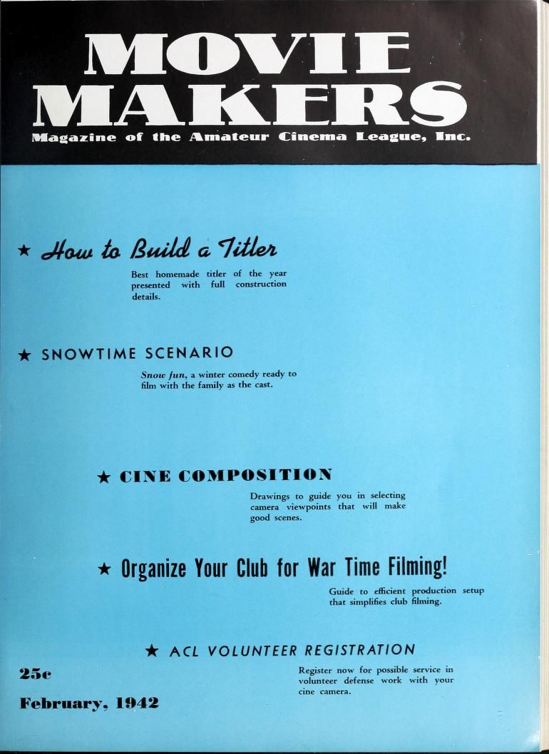 MOVIE MAKERS magazine side cover Issue 206 February 1942