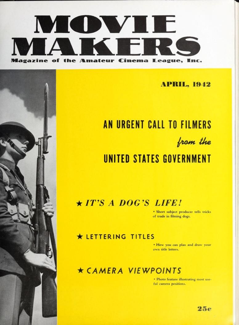 MOVIE MAKERS magazine side cover Issue 208 April 1942