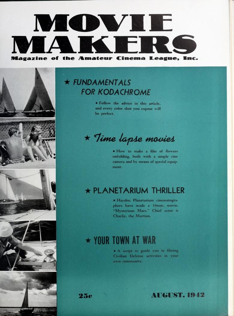 MOVIE MAKERS magazine side cover Issue 212 August 1942