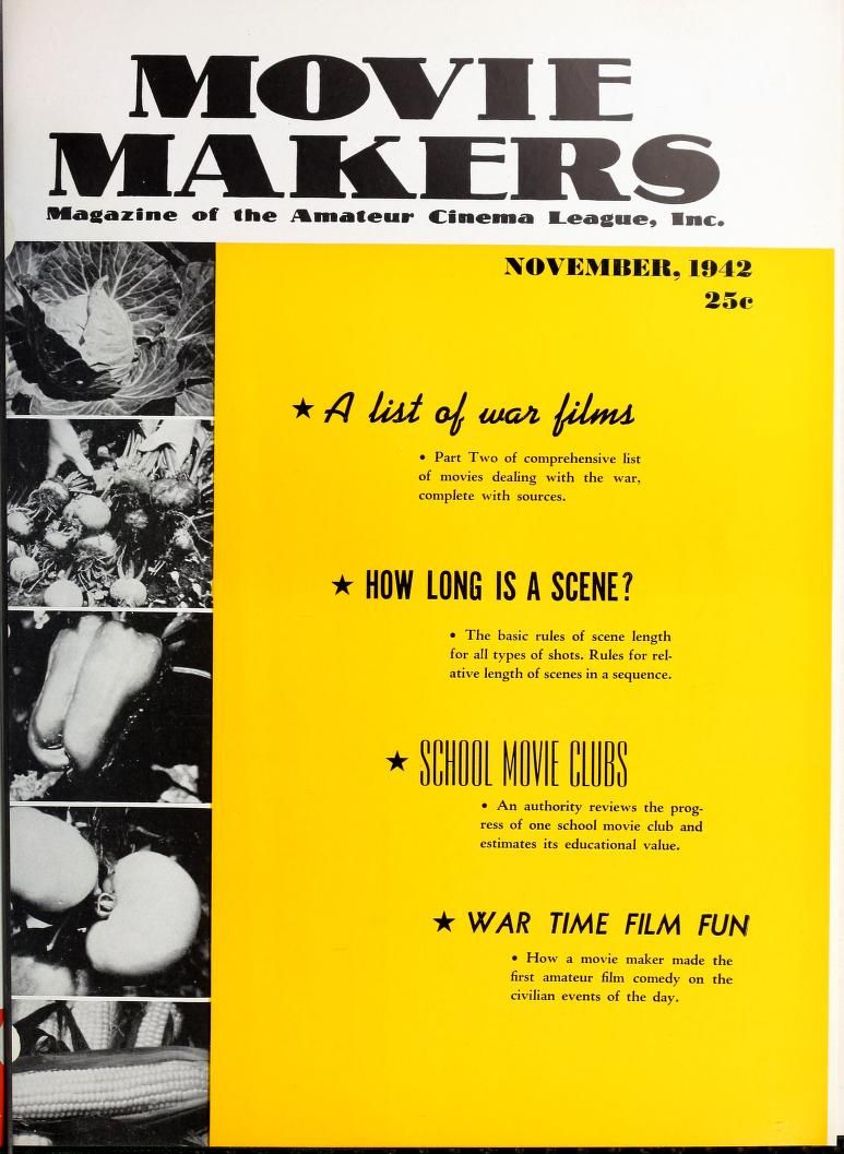 MOVIE MAKERS magazine side cover Issue 215 November 1942