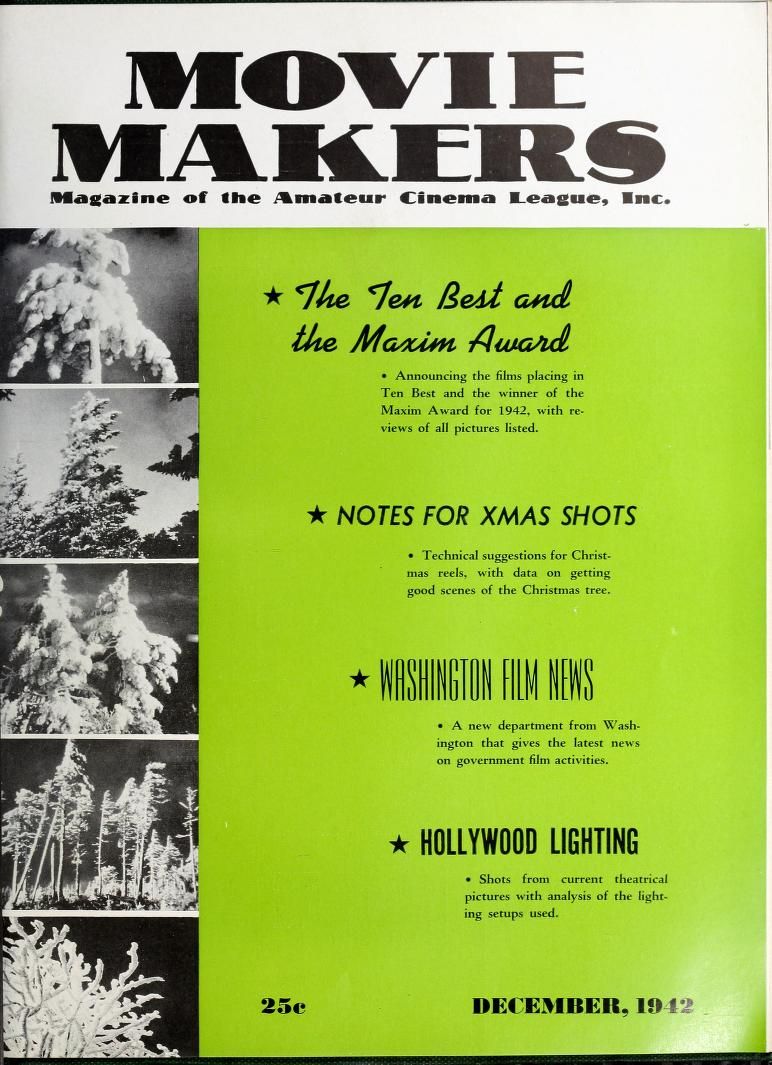 MOVIE MAKERS magazine side cover Issue 216 December 1942