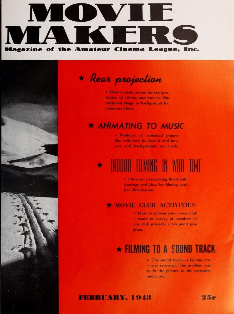 MOVIE MAKERS magazine side cover Issue 218 February 1943