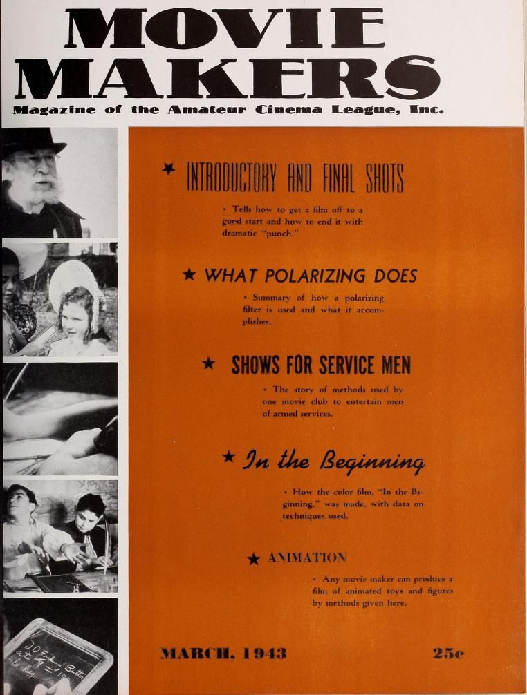 MOVIE MAKERS magazine side cover Issue 219 March 1943
