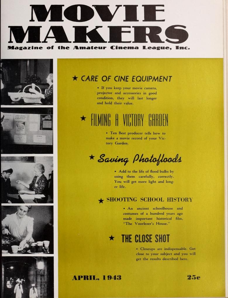 MOVIE MAKERS magazine side cover Issue 220 April 1943