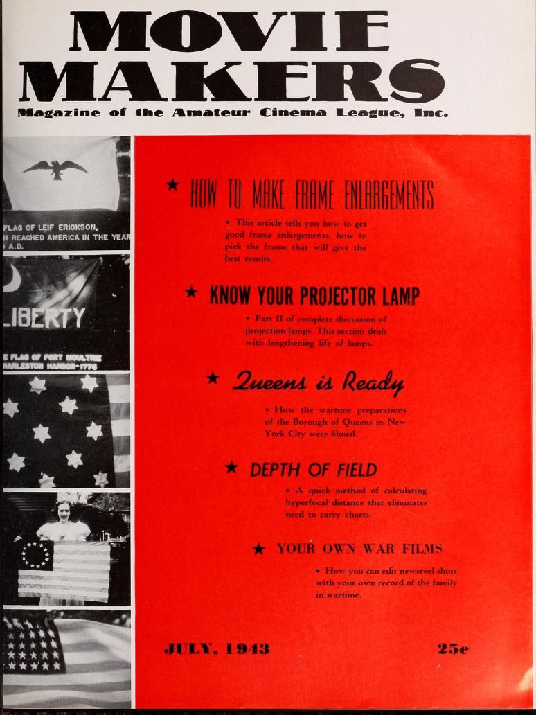 MOVIE MAKERS magazine side cover Issue 223 July 1943
