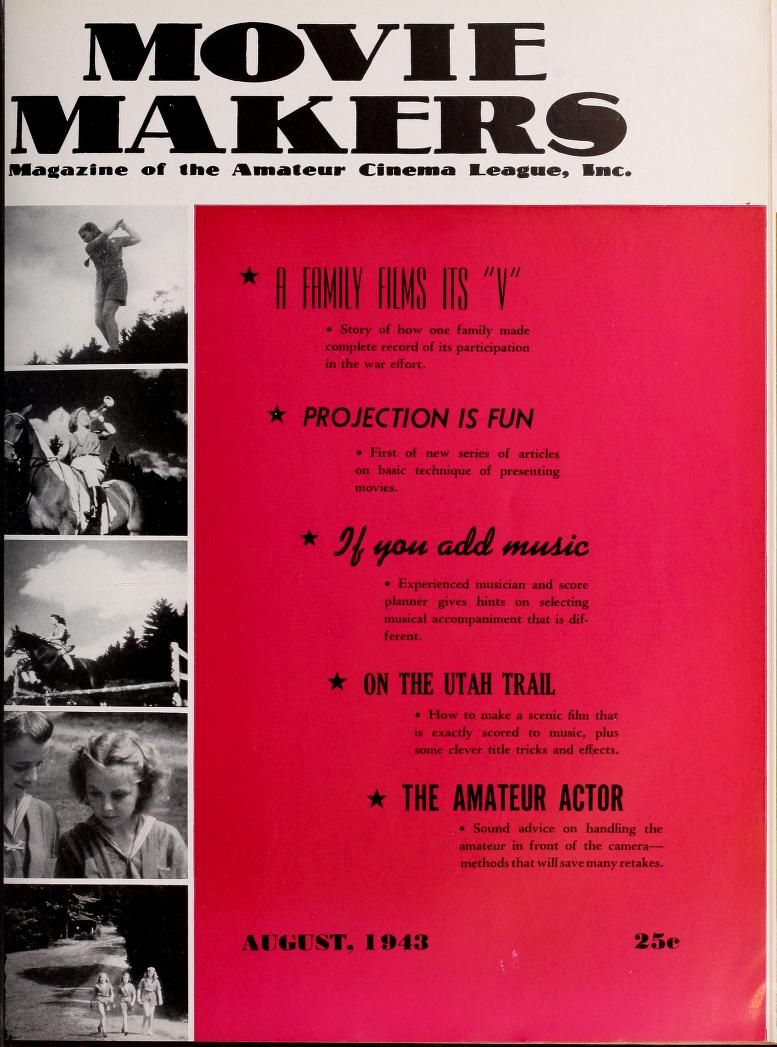 MOVIE MAKERS magazine side cover Issue 224 August 1943