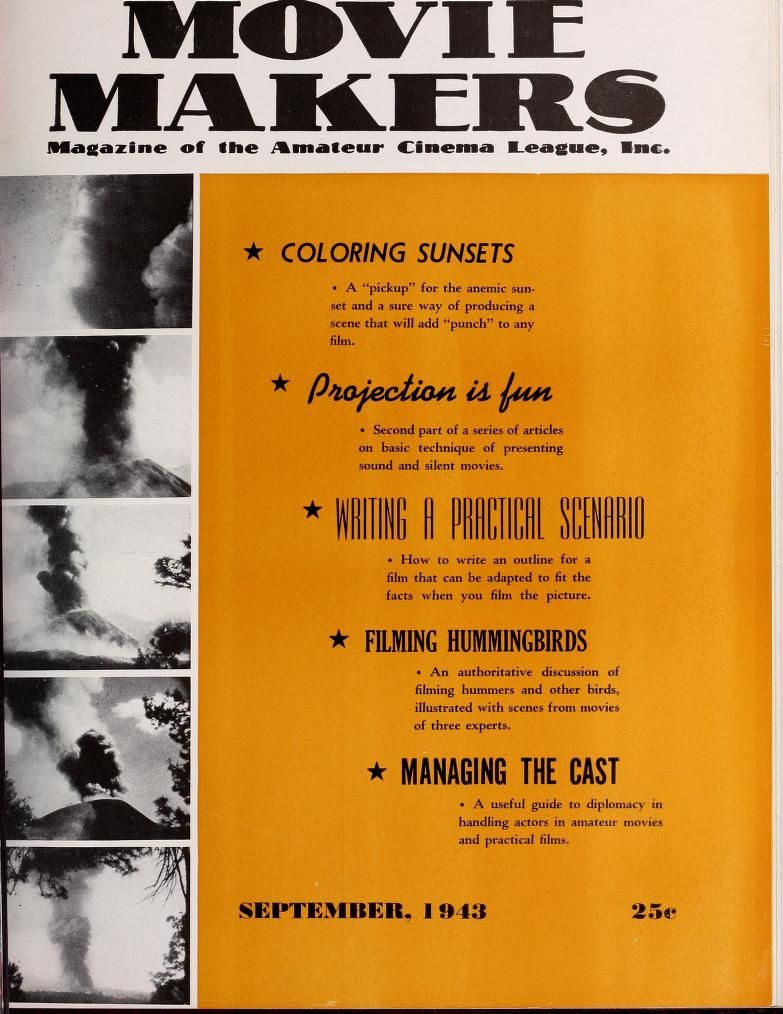 MOVIE MAKERS magazine side cover Issue 225 September 1943