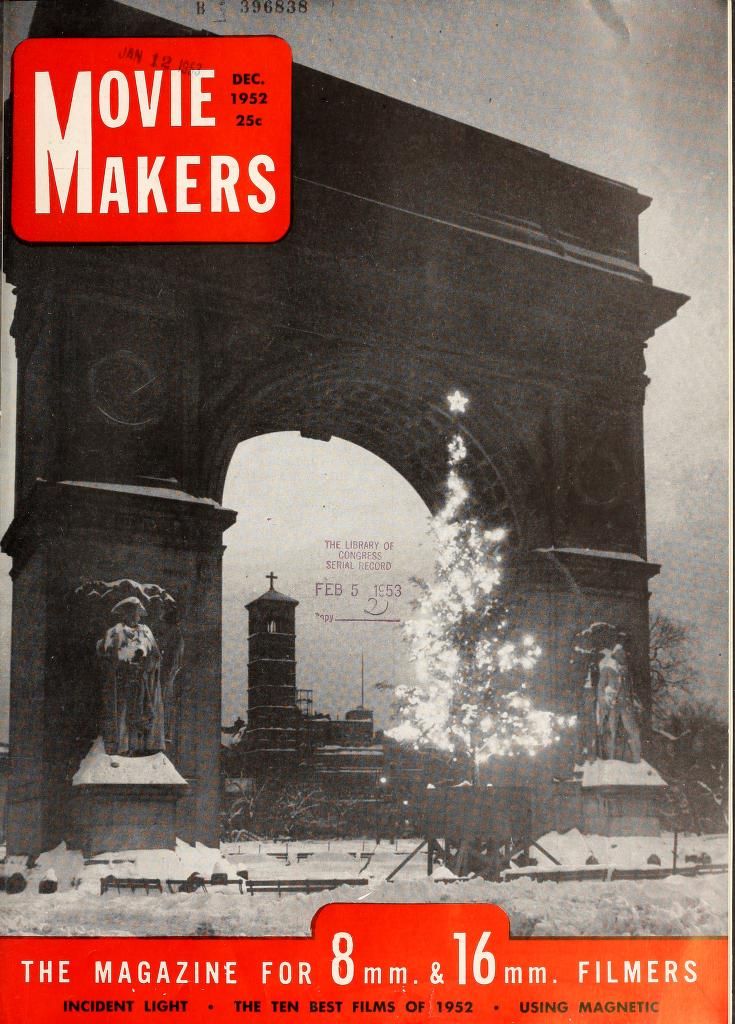 MOVIE MAKERS magazine side cover Issue 323 December 1952