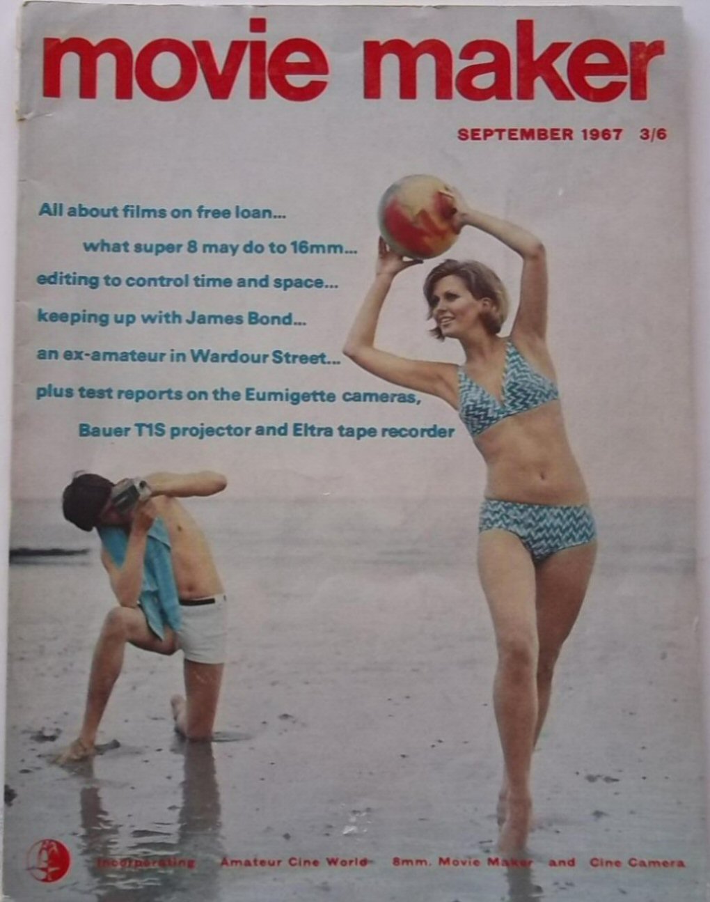 MOVIE MAKER (UK) magazine side cover  Vol 1 No  7  September 1967