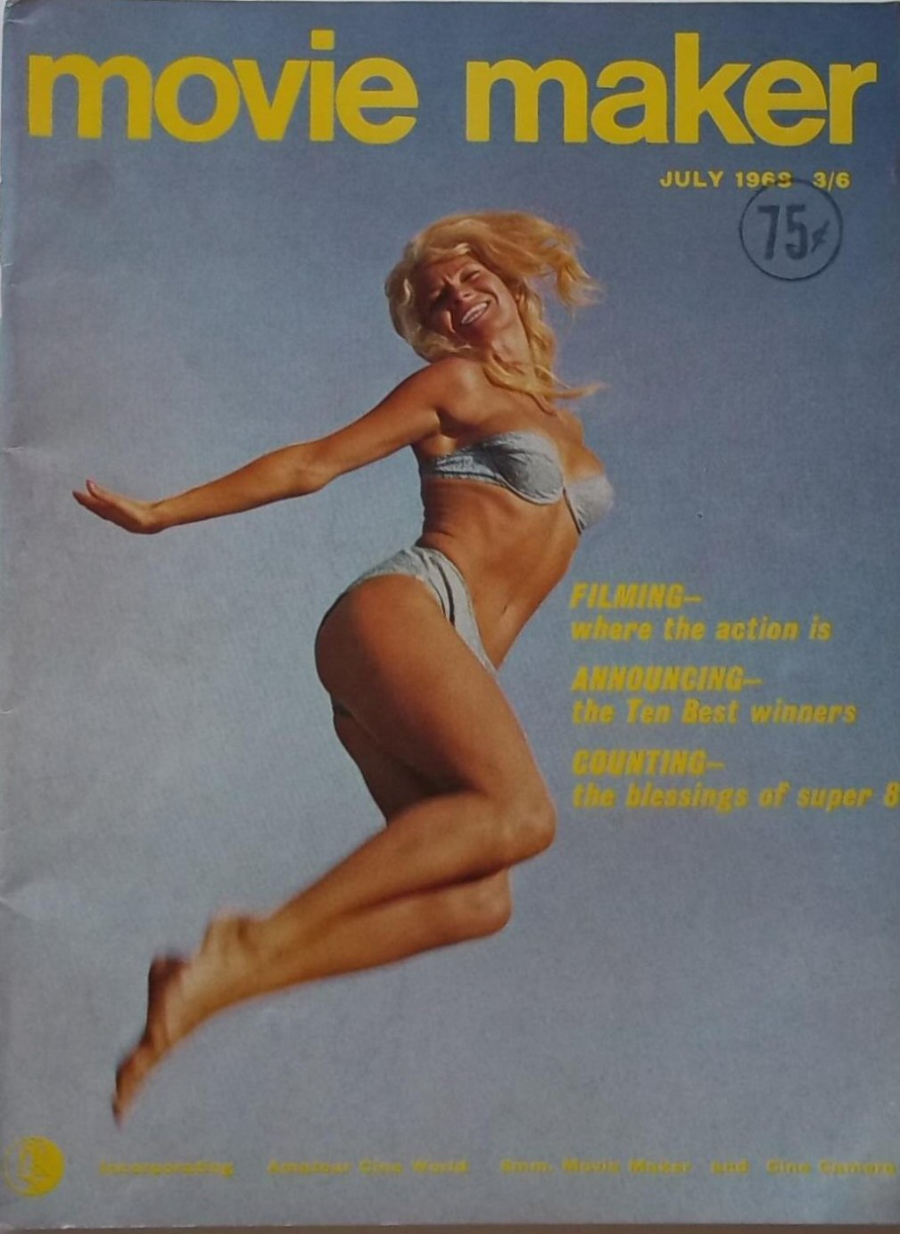MOVIE MAKER (UK) magazine side cover  Vol 2 No  7  July 1968