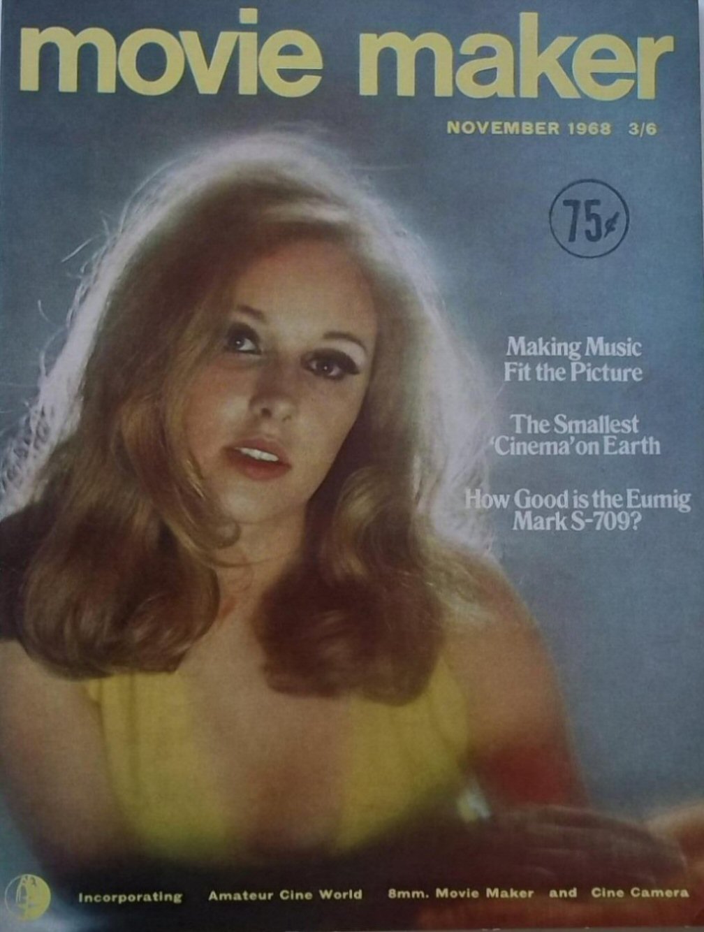 MOVIE MAKER (UK) magazine side cover  Vol 2 No  11  November 1968
