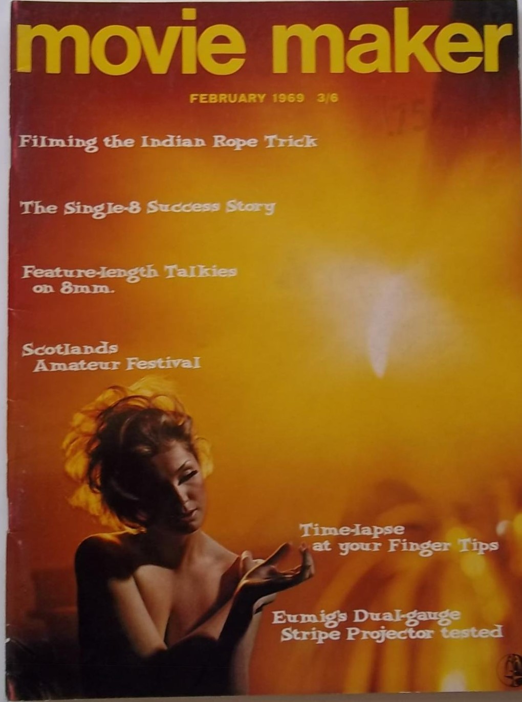 MOVIE MAKER (UK) magazine side cover  Vol 3 No  2  February 1969