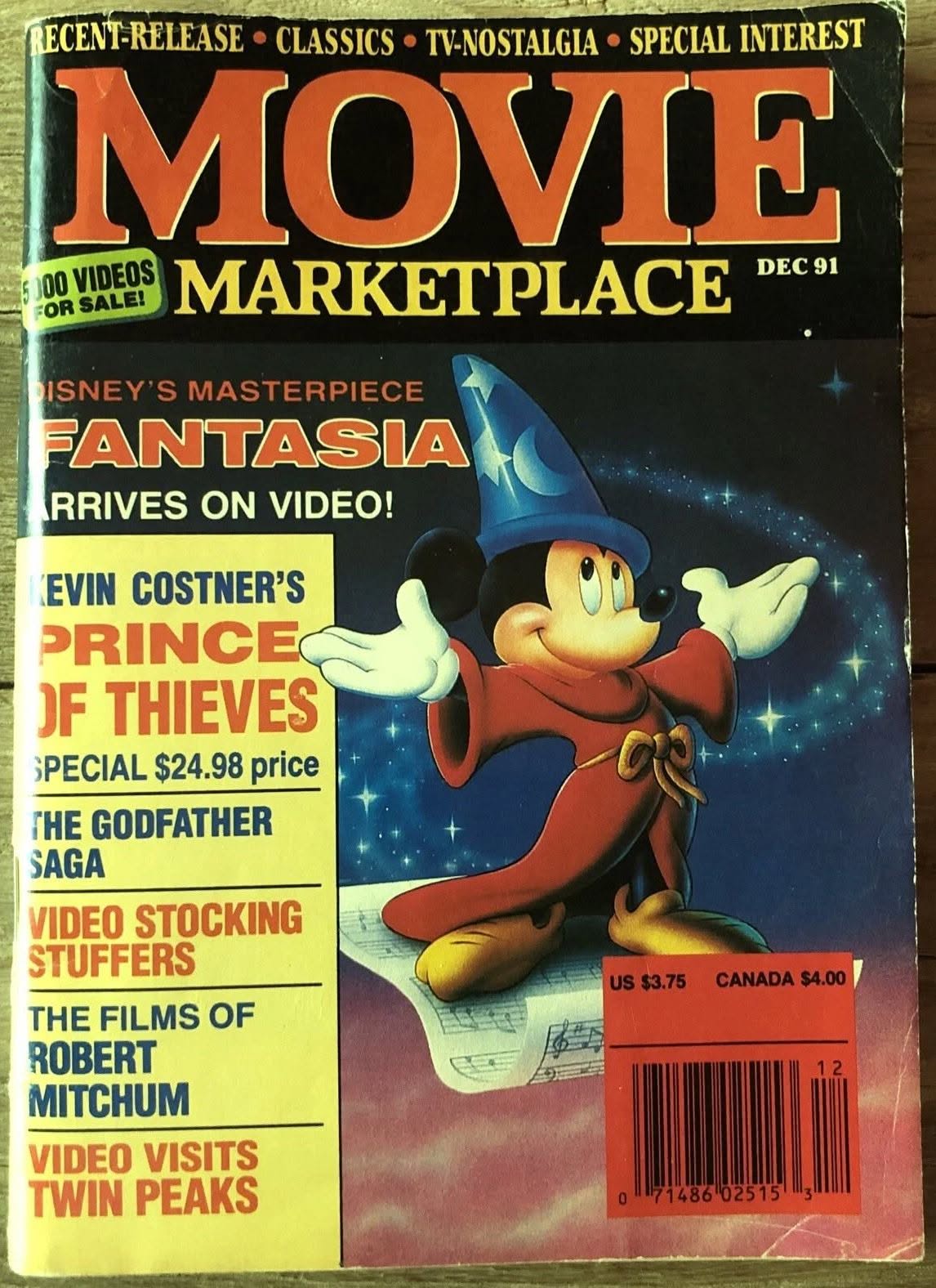MOVIE MARKETPLACE magazine side cover  December 1991