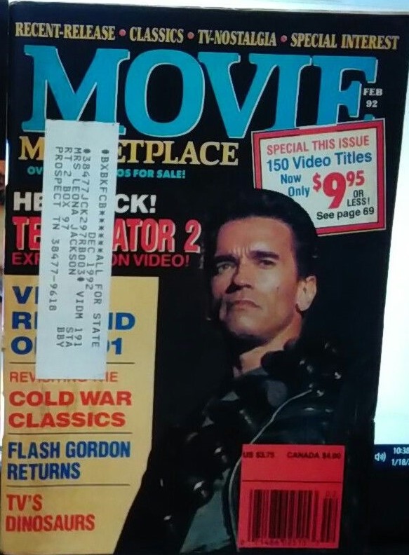 MOVIE MARKETPLACE magazine side cover  Vol 5 # 3  February 1992