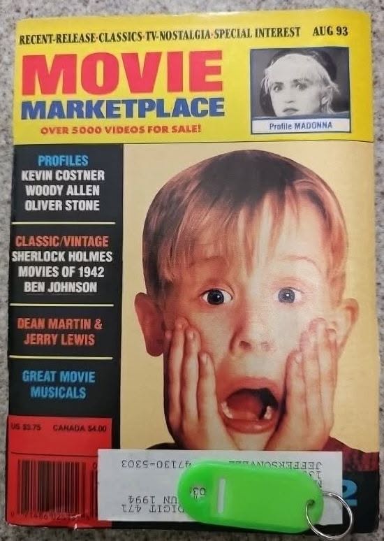MOVIE MARKETPLACE magazine side cover  August 1993