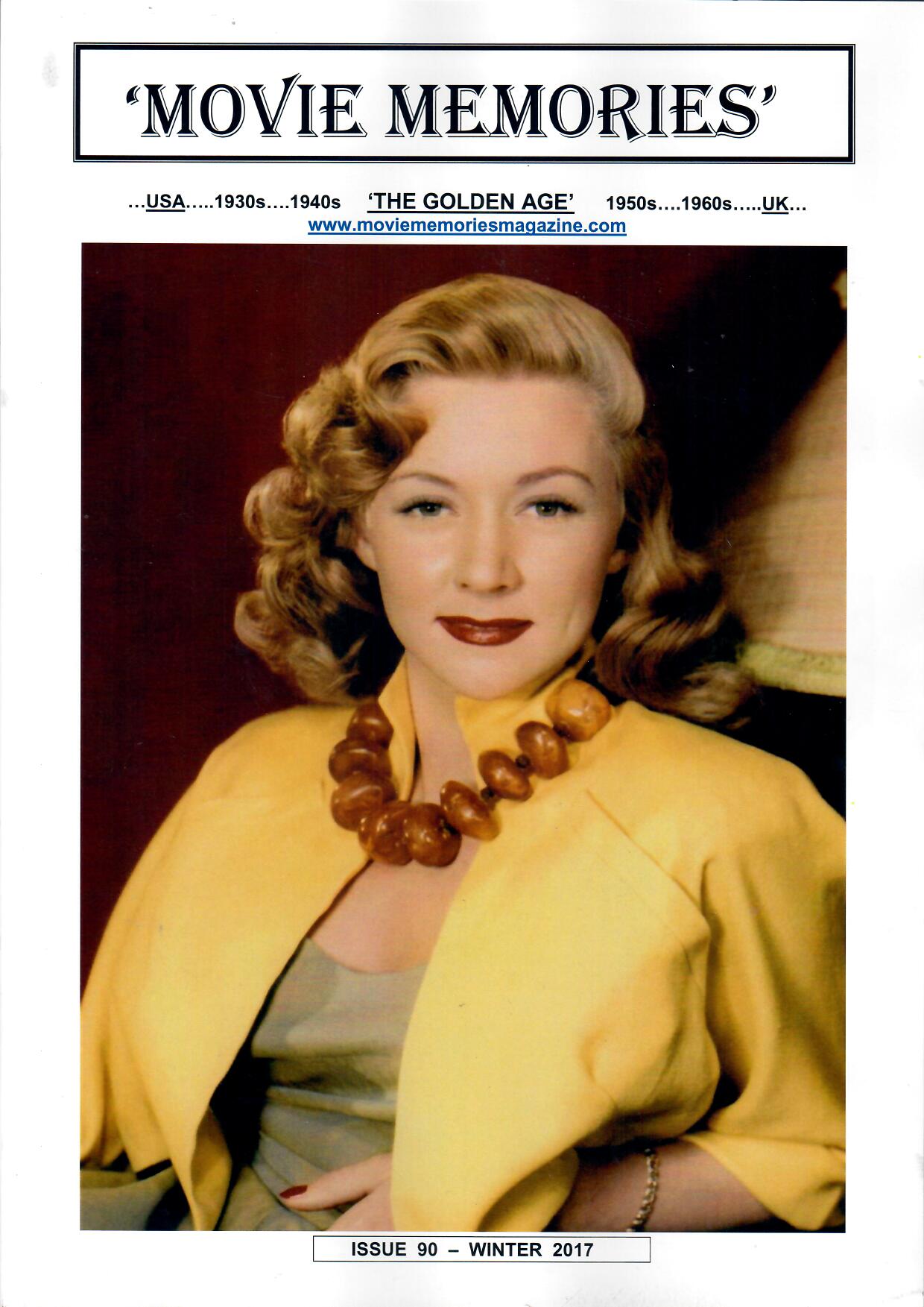 MOVIE MEMORIES magazine side cover Issue 90 Winter 2017