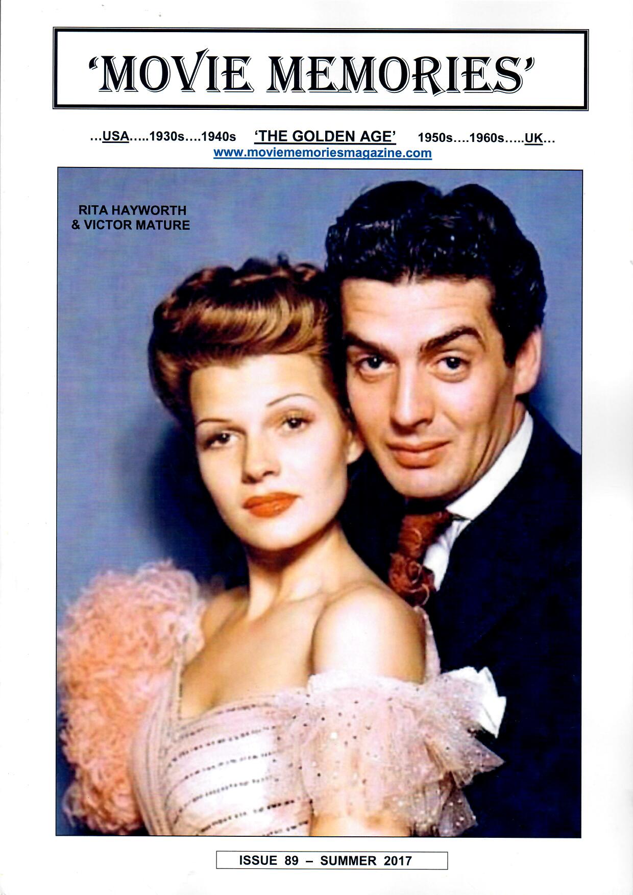 MOVIE MEMORIES magazine side cover Issue 89 Summer 2017