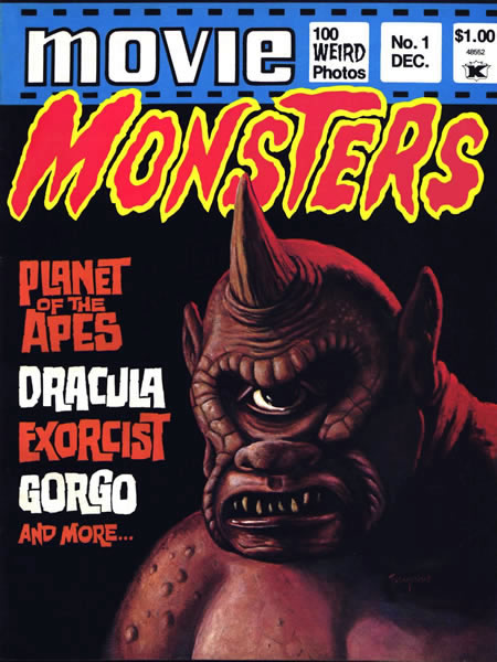 MOVIE MONSTERS magazine side cover Issue 1 December 1974