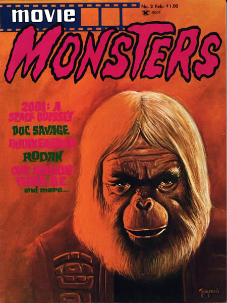 MOVIE MONSTERS magazine side cover Issue 2 Febuary 1975