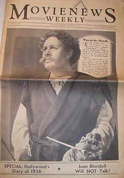 MOVIENEWS WEEKLY magazine side cover 8 January 1937