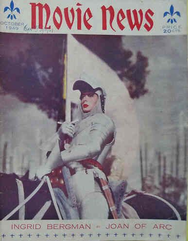 MOVIE NEWS magazine side cover October 1949