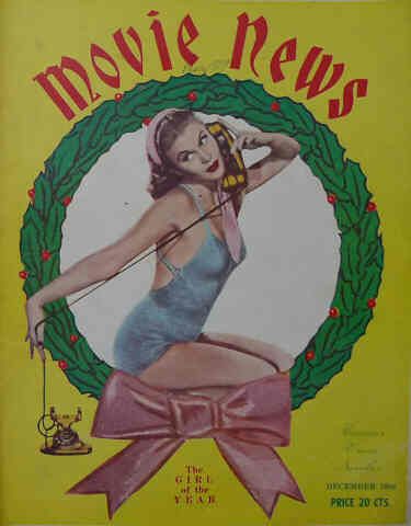 MOVIE NEWS magazine side cover December 1950