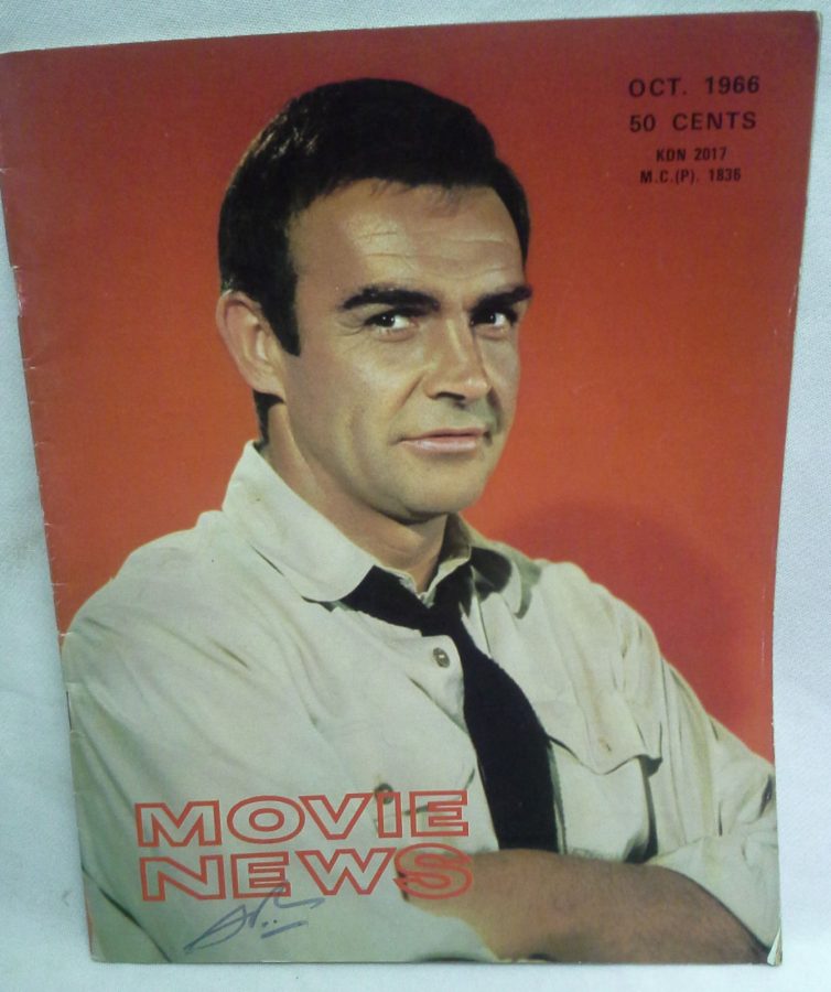 MOVIE NEWS magazine side cover October 1966