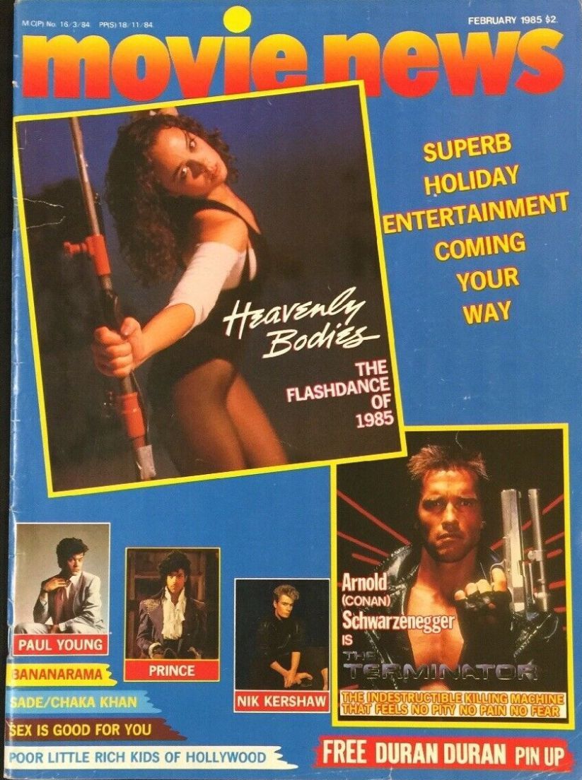 MOVIE NEWS magazine side cover  February 1985