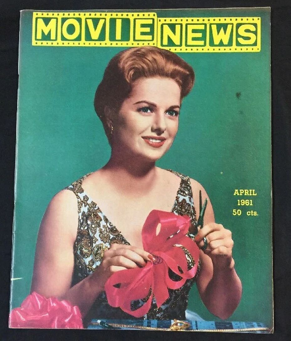 MOVIE NEWS magazine side cover  April 1961