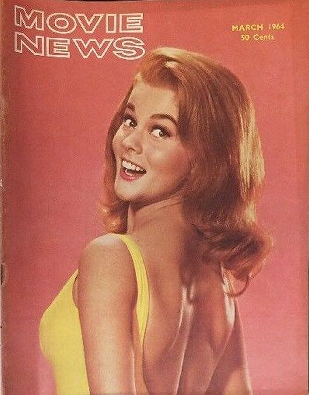 MOVIE NEWS magazine side cover  March 1964