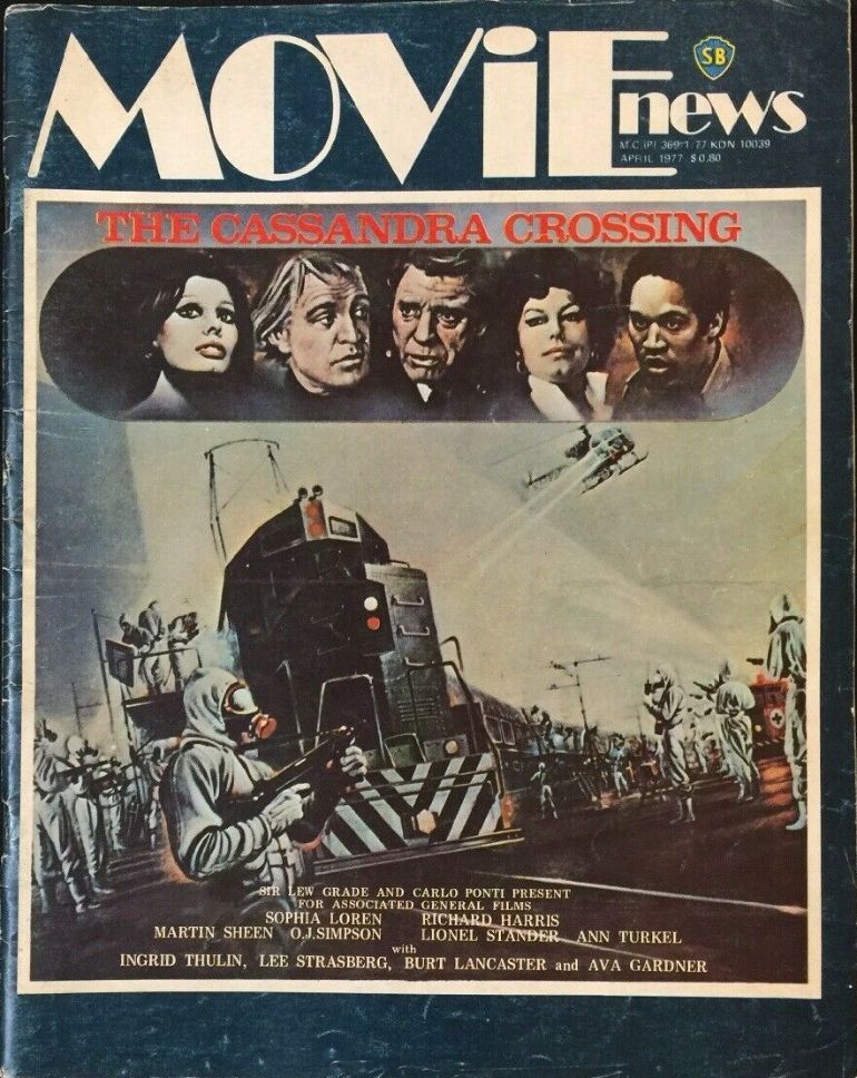 MOVIE NEWS magazine side cover  April 1977
