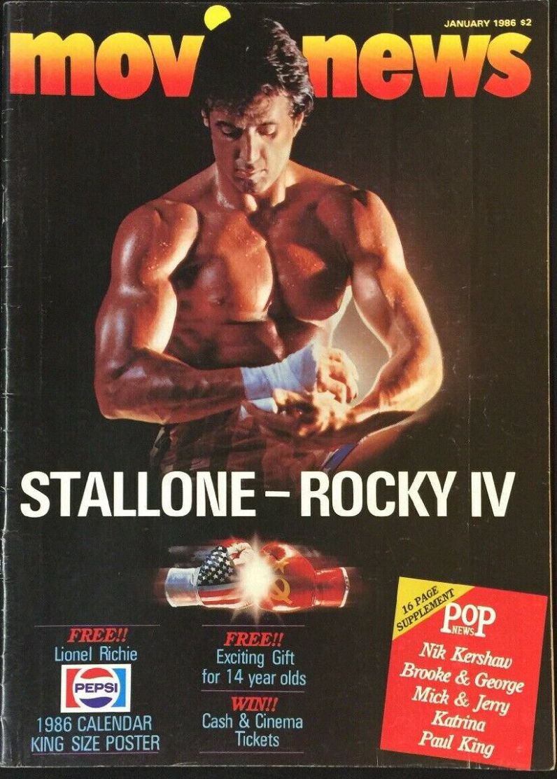 MOVIE NEWS magazine side cover  January 1986