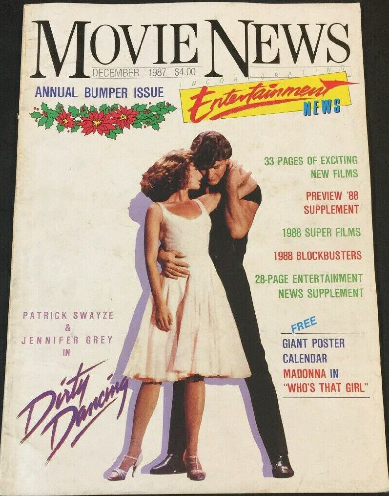 MOVIE NEWS magazine side cover  December 1987