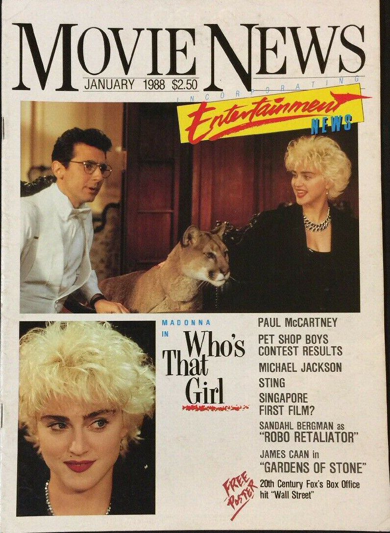 MOVIE NEWS magazine side cover  January 1988