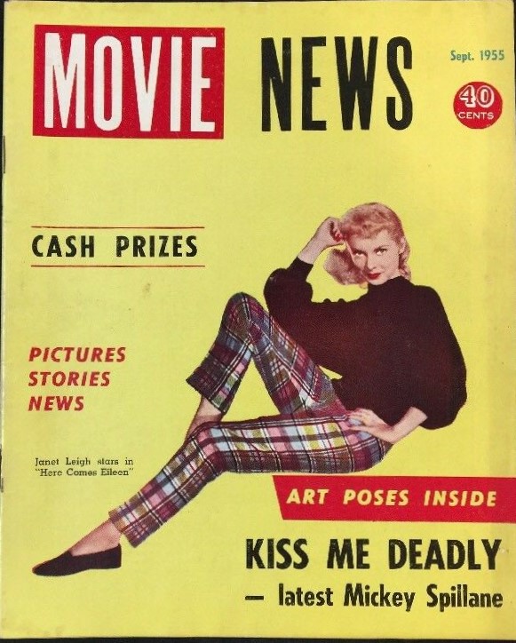 MOVIE NEWS magazine side cover  September 1955