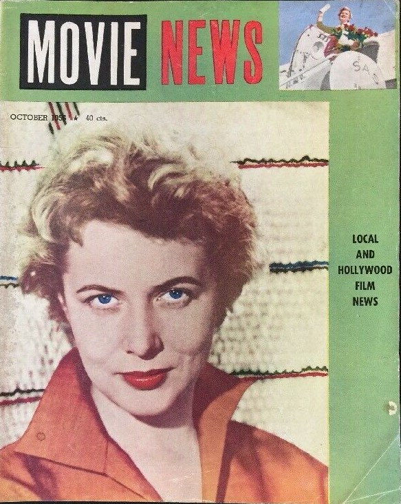 MOVIE NEWS magazine side cover  October 1956